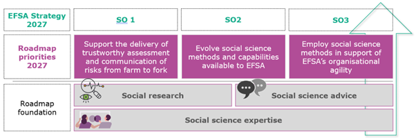 Unterstützung der Bereitstellung zuverlässiger Risikobewertungen und -kommunikation vom Erzeuger bis zum Verbraucher; Weiterentwicklung der sozialwissenschaftlichen Methoden und Fähigkeiten der EFSA; Einsatz sozialwissenschaftlicher Methoden zur Unterstützung der organisatorischen Flexibilität der EFSA.