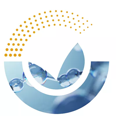 Logo with particles